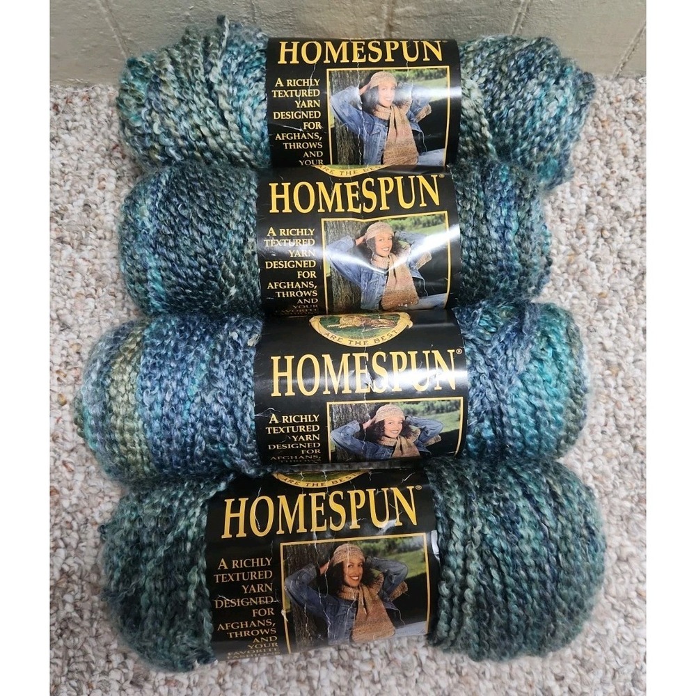 Lion Brand Yarn Homespun Lot of 4 320 Regency Bulky Made In USA 740yd